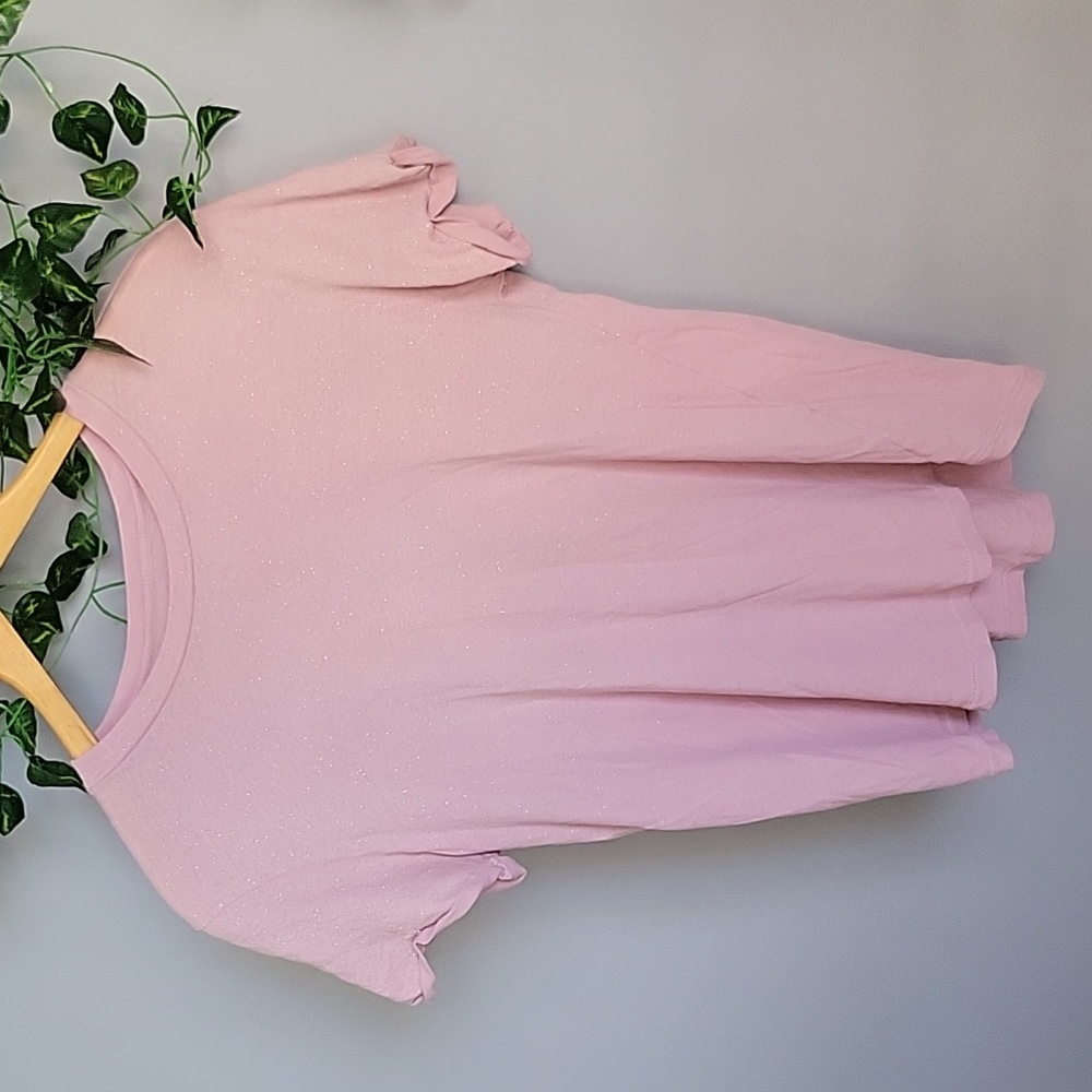 Current Elliott Glittery Scoop Neck Tee Shirt